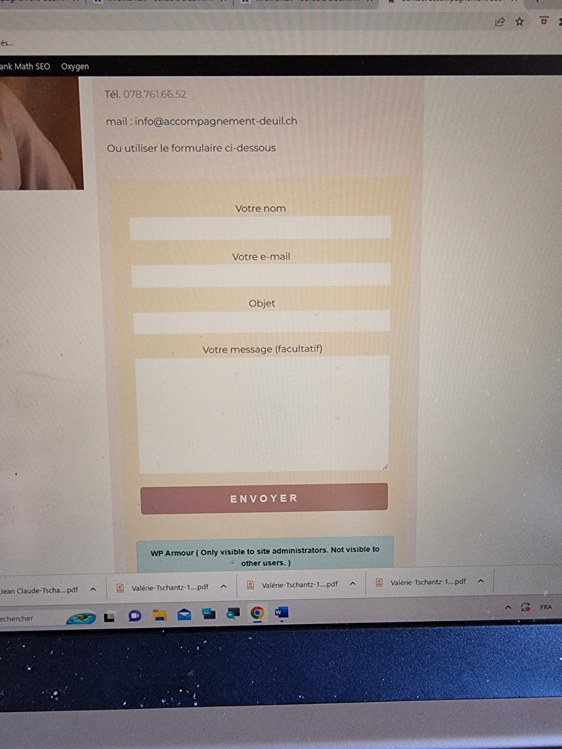 Problème avec mon formulaire de contact
